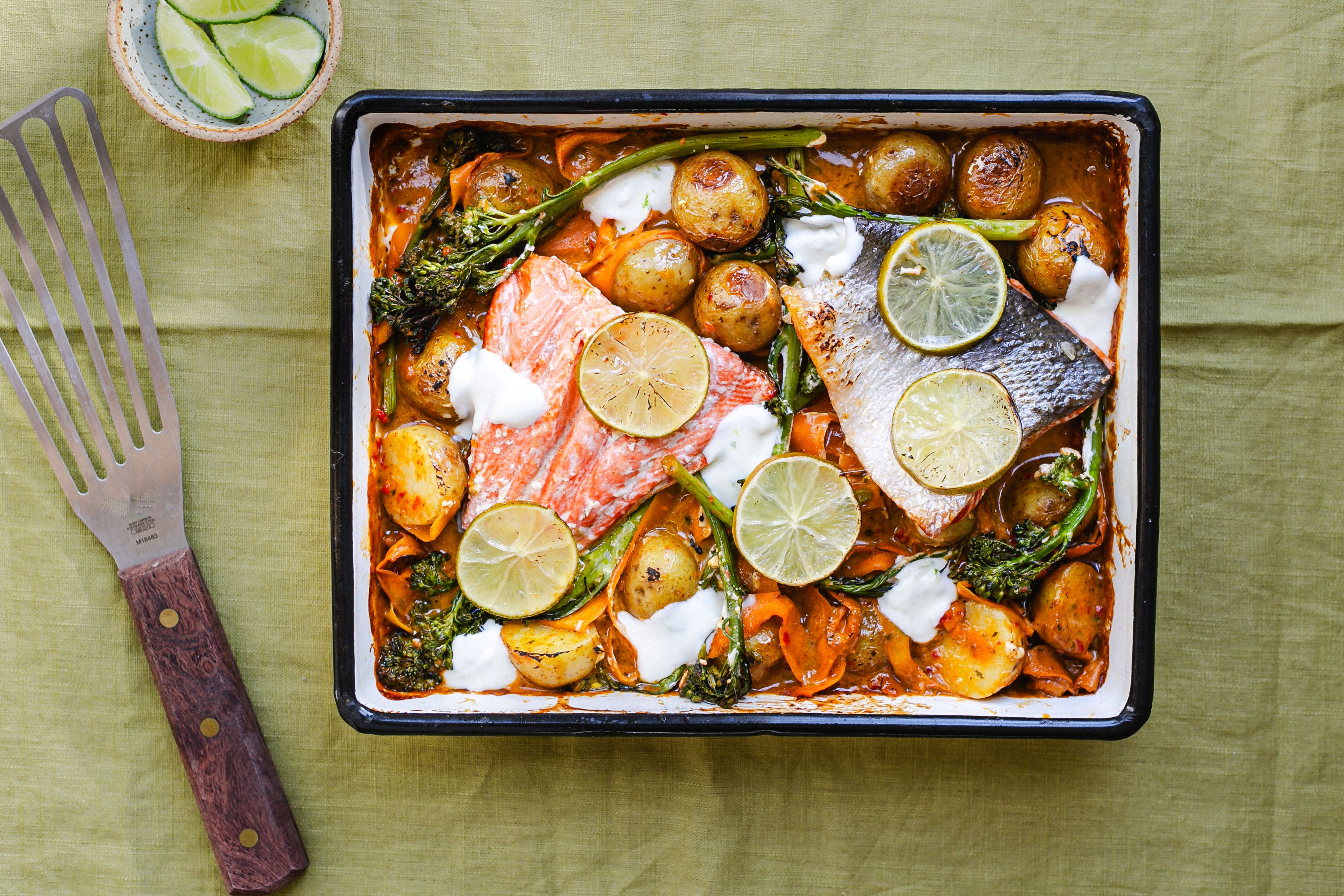 Thai Red Curry Salmon Traybake