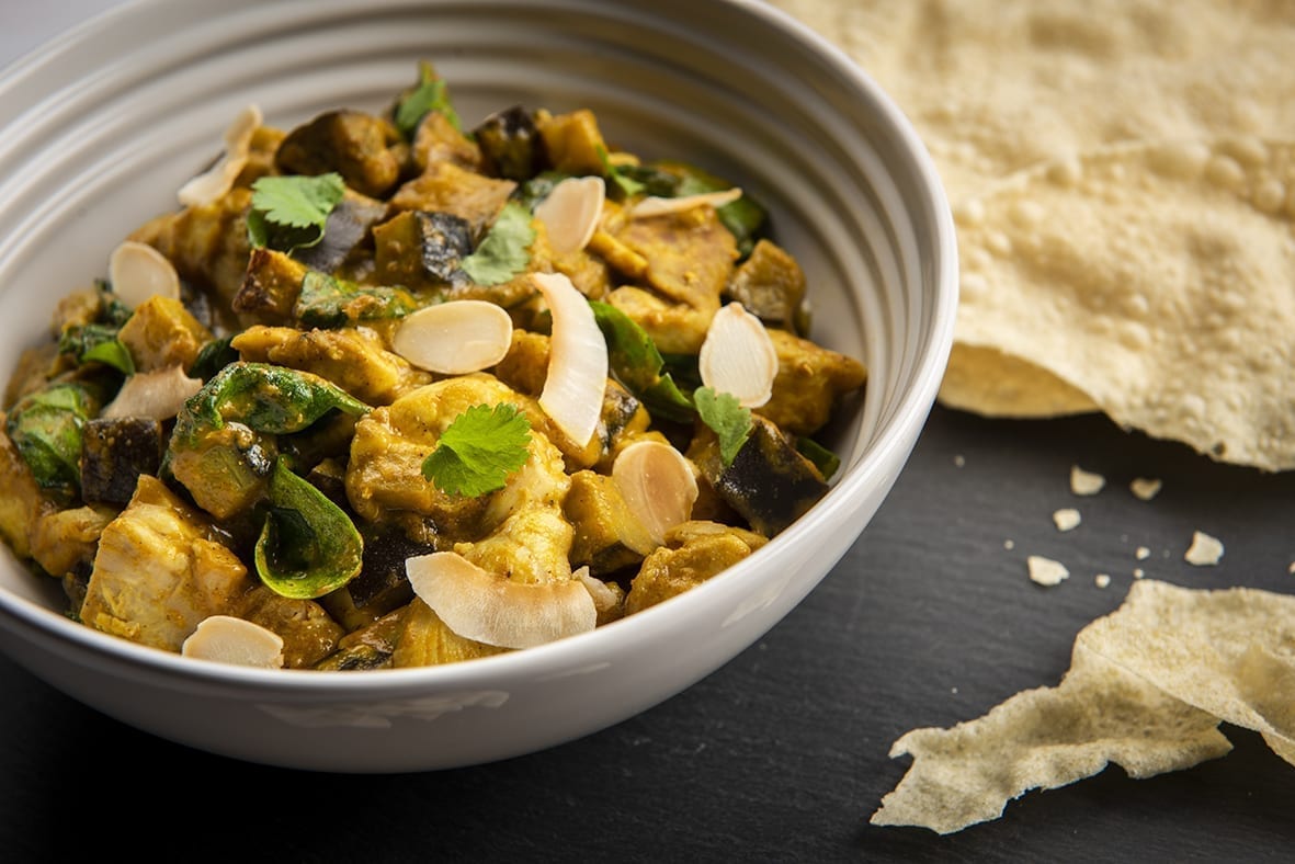 Aubergine, Chicken & Spinach Korma