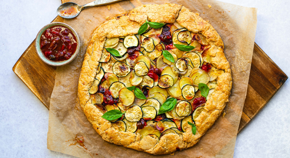 Courgette, Cheese & Chutney Galette