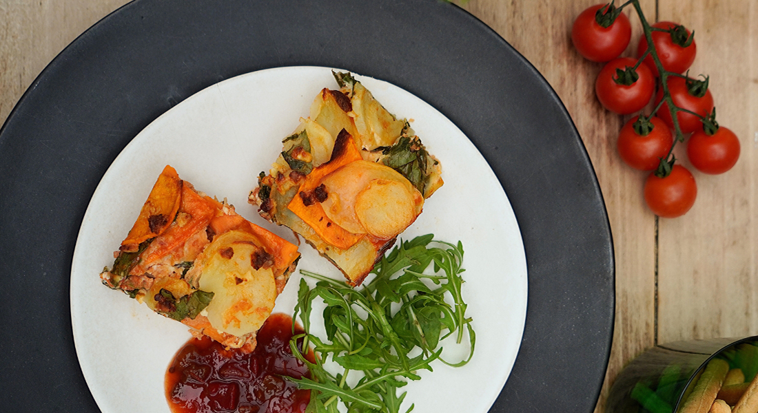 Potato, Feta & Spinach Spicy Arrabbiata Tortilla